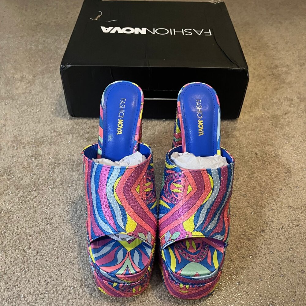 Groovy Mule Platform Heels ☮️ - Women's Size 9 - Picture 6 of 10